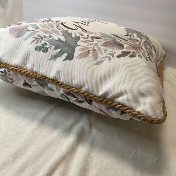 Nicole Miller Home Decorative Throw Pillow 18"x18" Grateful Floral Wreath Print - Picture 4 of 5